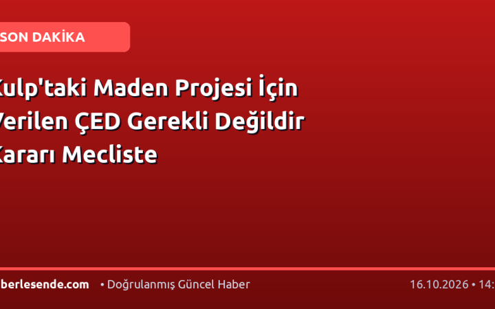 Kulp'taki Maden Projesi İçin Verilen ÇED Gerekli Değildir Kararı Mecliste