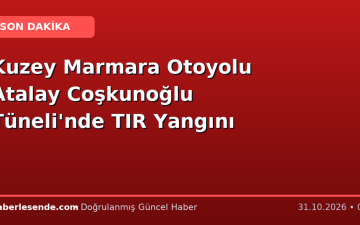 Kuzey Marmara Otoyolu Atalay Coşkunoğlu Tüneli'nde TIR Yangını