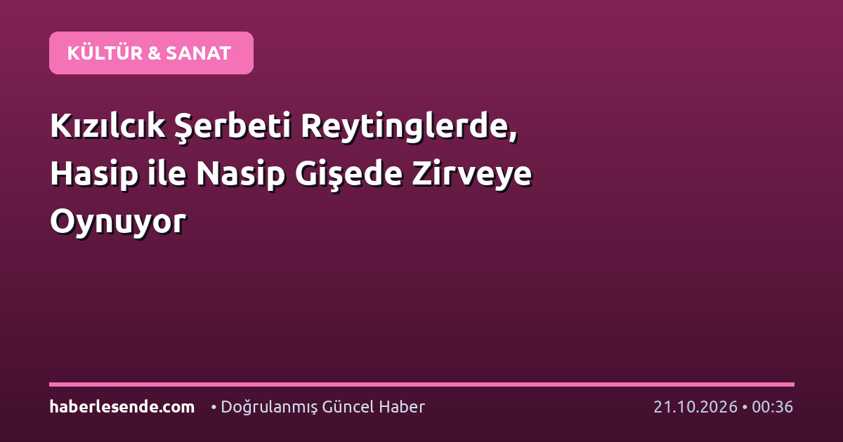 Kızılcık Şerbeti Reytinglerde, Hasip ile Nasip Gişede Zirveye Oynuyor