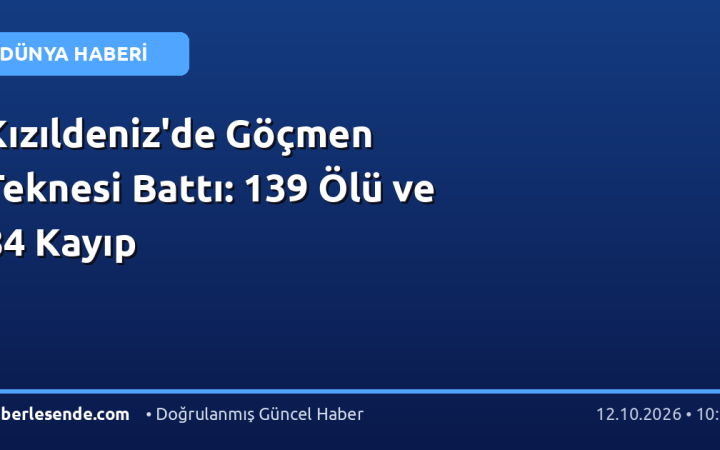 Kızıldeniz'de Göçmen Teknesi Battı: 139 Ölü ve 84 Kayıp