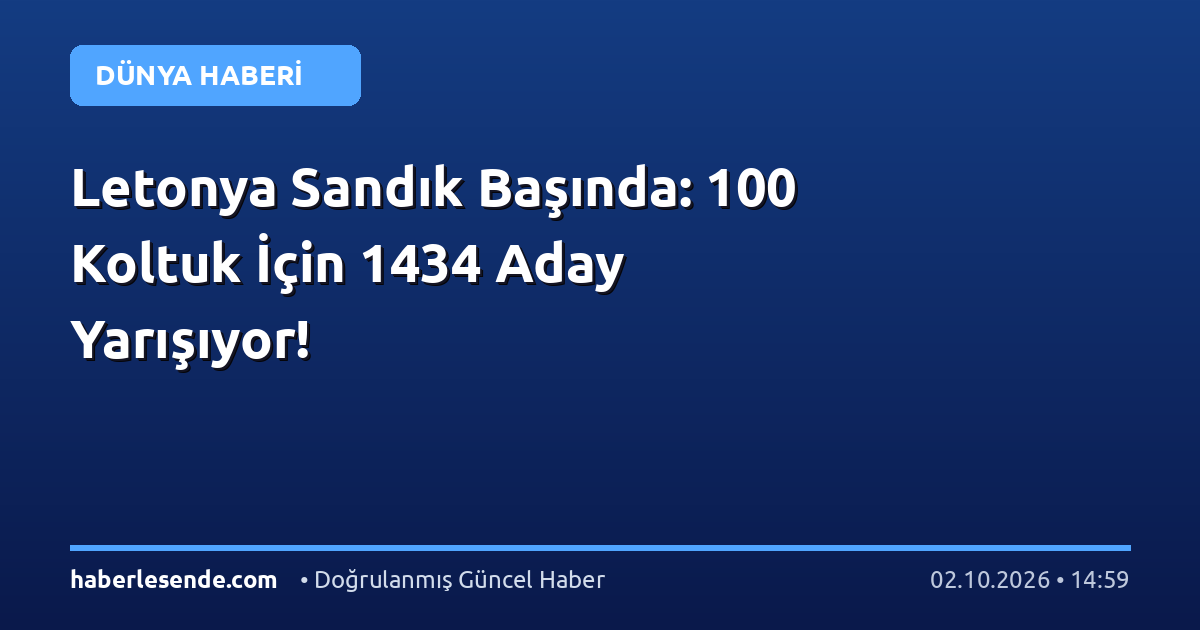 Letonya Sandık Başında: 100 Koltuk İçin 1434 Aday Yarışıyor!