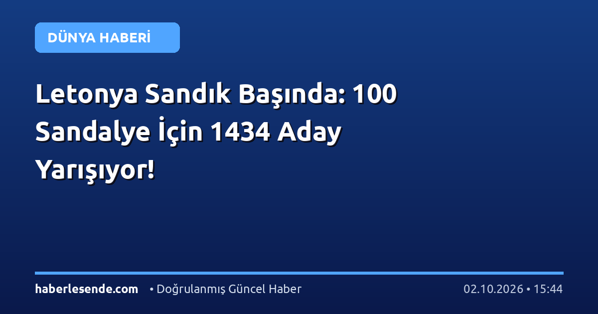 Letonya Sandık Başında: 100 Sandalye İçin 1434 Aday Yarışıyor!