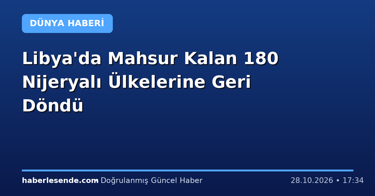 Libya'da Mahsur Kalan 180 Nijeryalı Ülkelerine Geri Döndü
