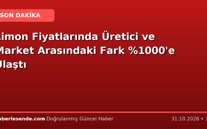 Limon Fiyatlarında Üretici ve Market Arasındaki Fark 00'e Ulaştı