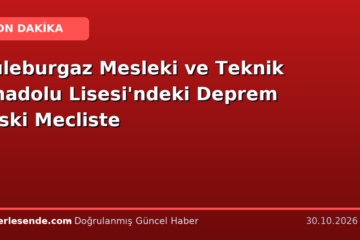 Lüleburgaz Mesleki ve Teknik Anadolu Lisesi'ndeki Deprem Riski Mecliste
