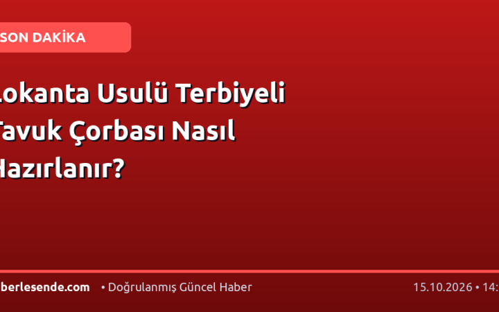 Lokanta Usulü Terbiyeli Tavuk Çorbası Nasıl Hazırlanır?