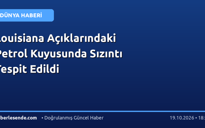 Louisiana Açıklarındaki Petrol Kuyusunda Sızıntı Tespit Edildi