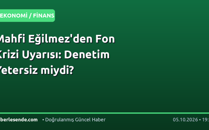 Mahfi Eğilmez'den Fon Krizi Uyarısı: Denetim Yetersiz miydi?