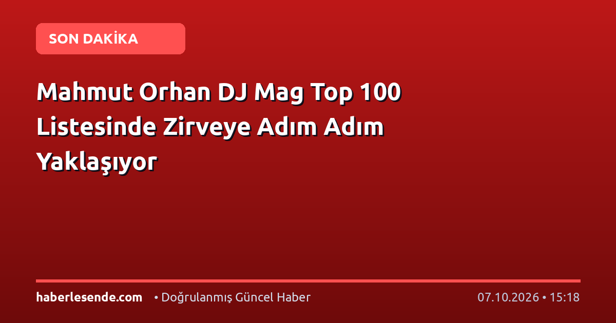 Mahmut Orhan DJ Mag Top 100 Listesinde Zirveye Adım Adım Yaklaşıyor