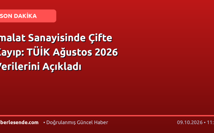 İmalat Sanayisinde Çifte Kayıp: TÜİK Ağustos 2026 Verilerini Açıkladı