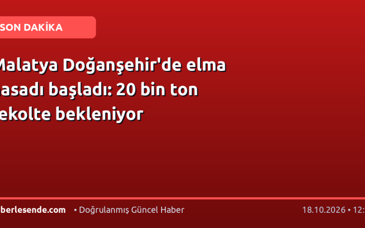 Malatya Doğanşehir'de elma hasadı başladı: 20 bin ton rekolte bekleniyor