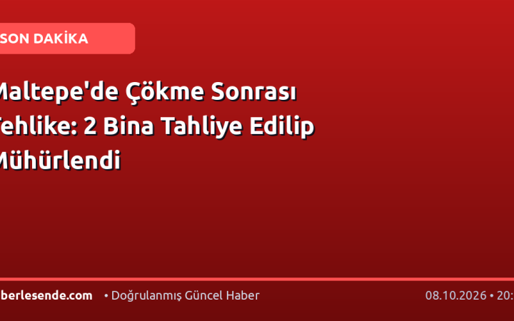 Maltepe'de Çökme Sonrası Tehlike: 2 Bina Tahliye Edilip Mühürlendi