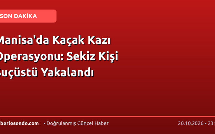 Manisa'da Kaçak Kazı Operasyonu: Sekiz Kişi Suçüstü Yakalandı