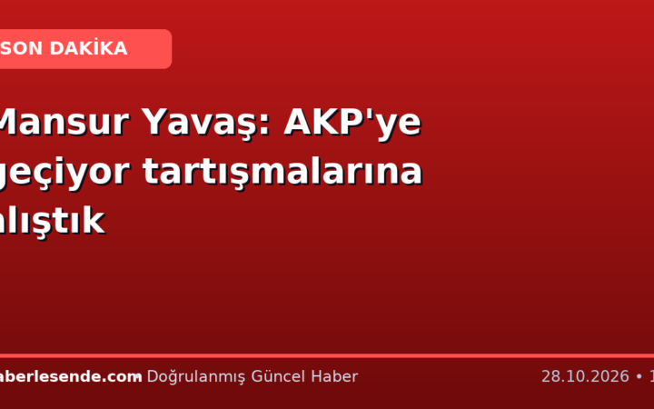 Mansur Yavaş: AKP'ye geçiyor tartışmalarına alıştık