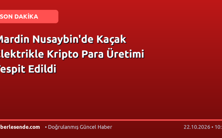 Mardin Nusaybin'de Kaçak Elektrikle Kripto Para Üretimi Tespit Edildi