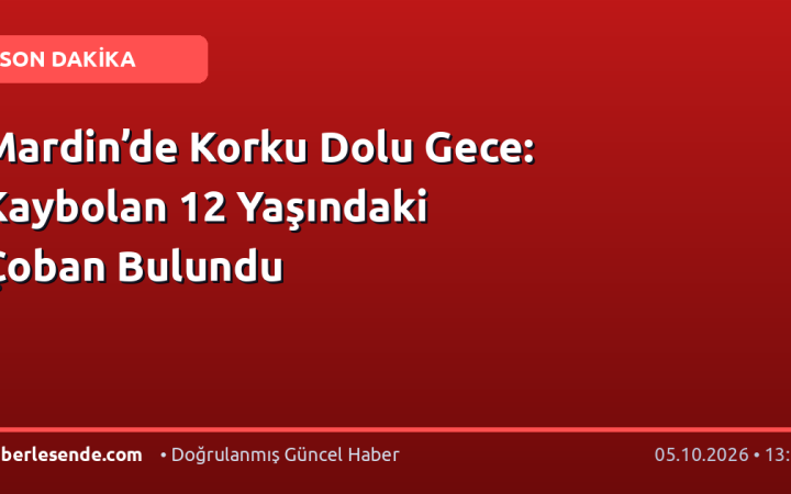 Mardin’de Korku Dolu Gece: Kaybolan 12 Yaşındaki Çoban Bulundu