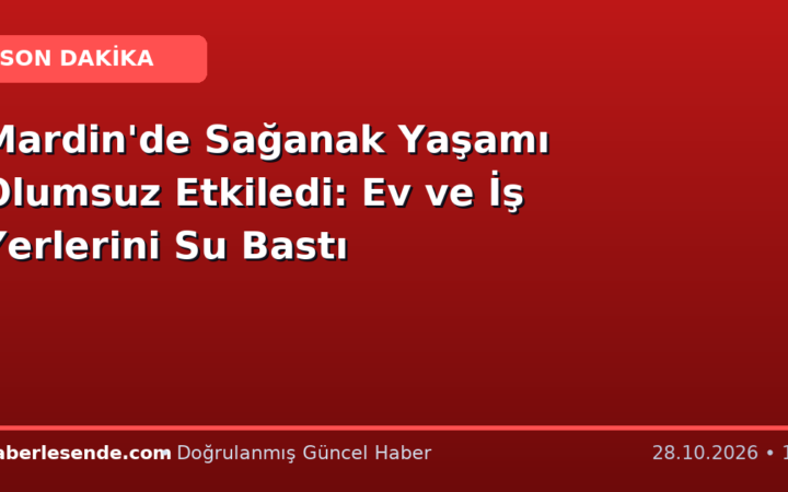 Mardin'de Sağanak Yaşamı Olumsuz Etkiledi: Ev ve İş Yerlerini Su Bastı