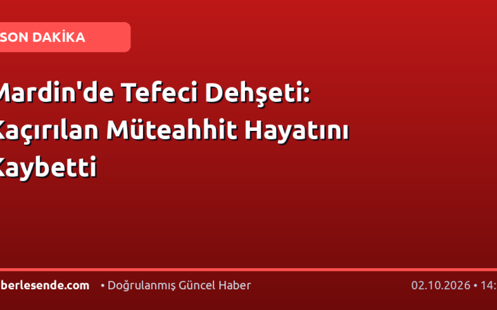 Mardin'de Tefeci Dehşeti: Kaçırılan Müteahhit Hayatını Kaybetti