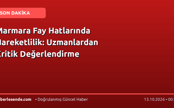 Marmara Fay Hatlarında Hareketlilik: Uzmanlardan Kritik Değerlendirme