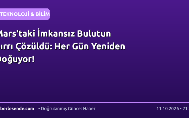 Mars'taki İmkansız Bulutun Sırrı Çözüldü: Her Gün Yeniden Doğuyor!