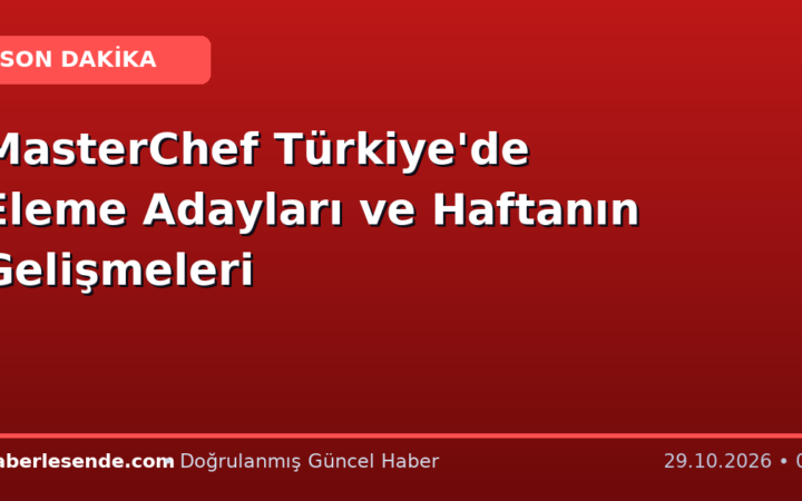 MasterChef Türkiye'de Eleme Adayları ve Haftanın Gelişmeleri