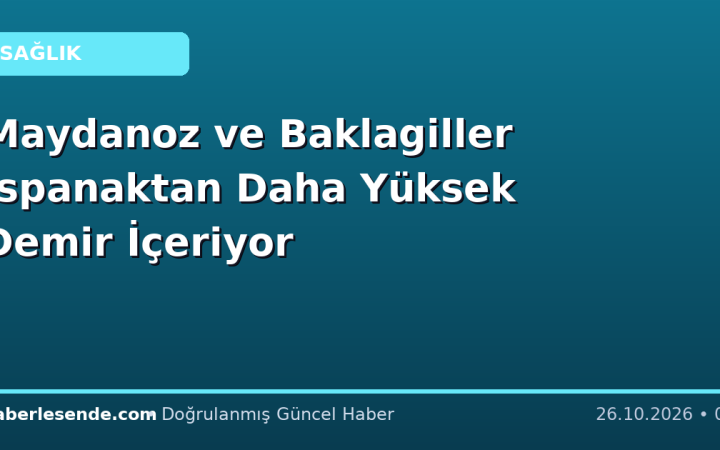Maydanoz ve Baklagiller Ispanaktan Daha Yüksek Demir İçeriyor