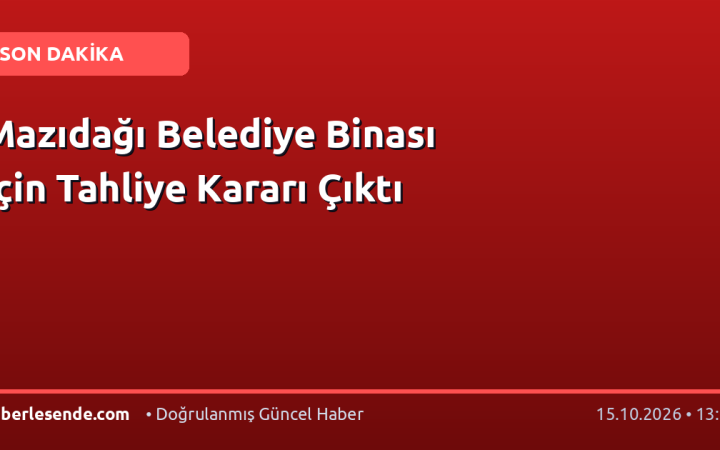 Mazıdağı Belediye Binası İçin Tahliye Kararı Çıktı