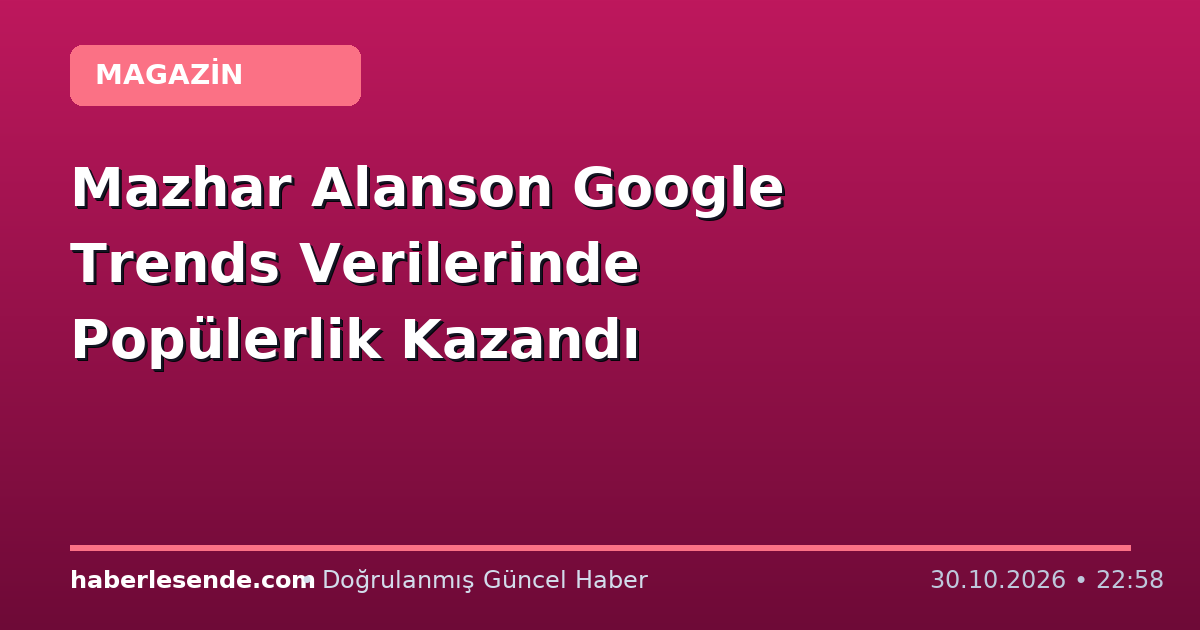 Mazhar Alanson Google Trends Verilerinde Popülerlik Kazandı