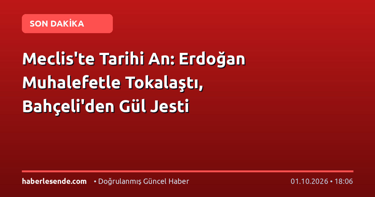 Meclis'te Tarihi An: Erdoğan Muhalefetle Tokalaştı, Bahçeli'den Gül Jesti