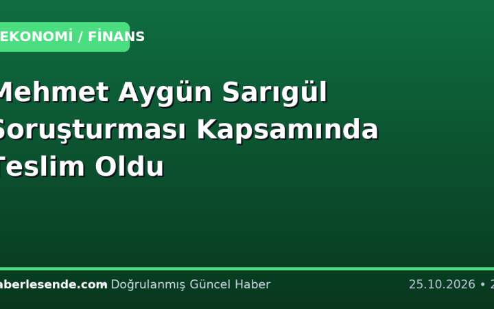 Mehmet Aygün Sarıgül Soruşturması Kapsamında Teslim Oldu