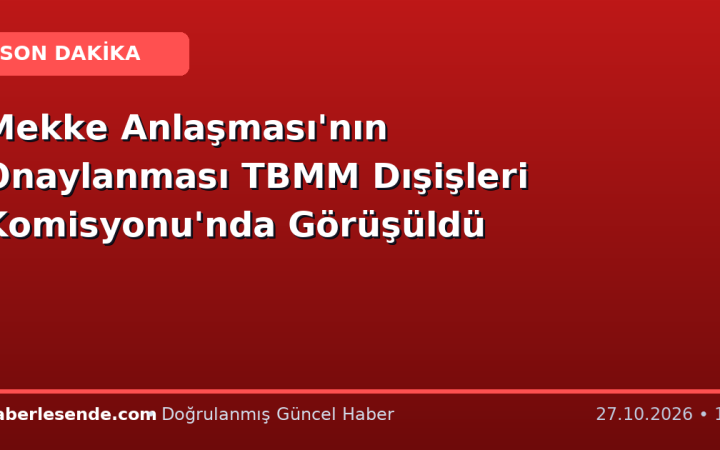 Mekke Anlaşması'nın Onaylanması TBMM Dışişleri Komisyonu'nda Görüşüldü