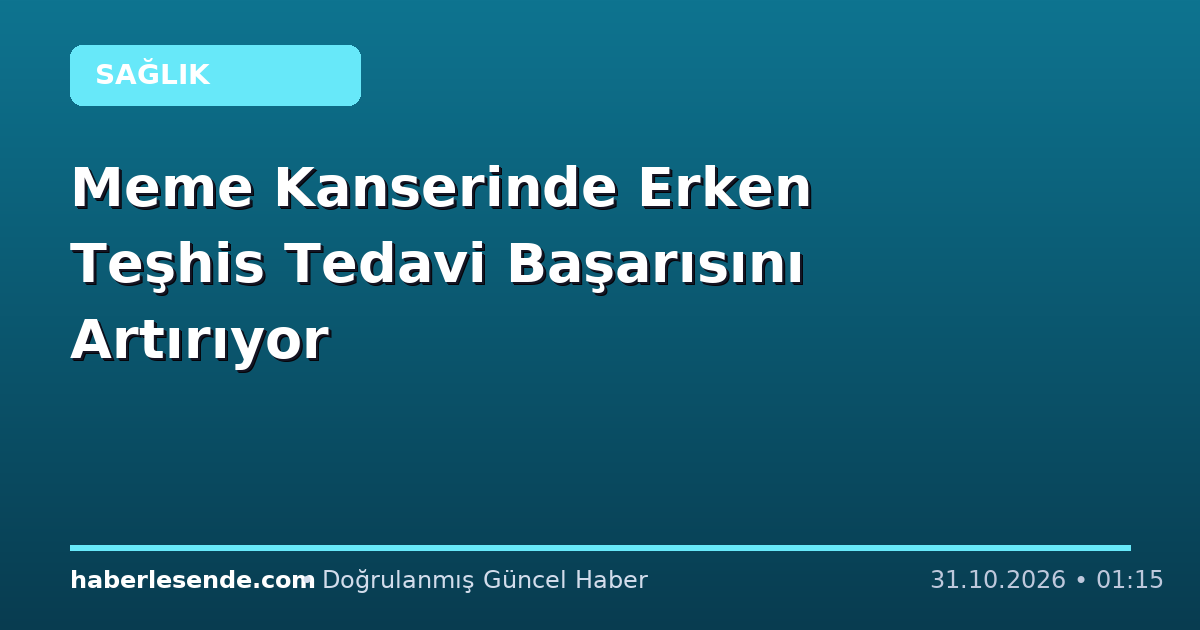 Meme Kanserinde Erken Teşhis Tedavi Başarısını Artırıyor
