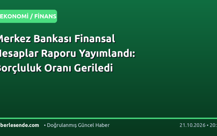 Merkez Bankası Finansal Hesaplar Raporu Yayımlandı: Borçluluk Oranı Geriledi