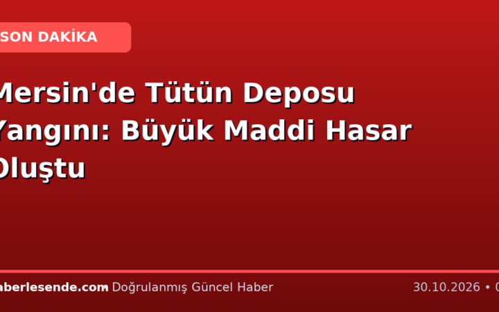 Mersin'de Tütün Deposu Yangını: Büyük Maddi Hasar Oluştu