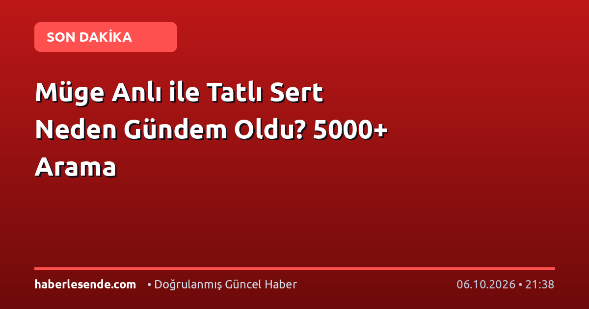 Müge Anlı ile Tatlı Sert Neden Gündem Oldu? 5000+ Arama