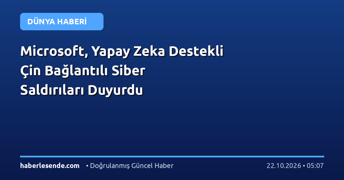 Microsoft, Yapay Zeka Destekli Çin Bağlantılı Siber Saldırıları Duyurdu