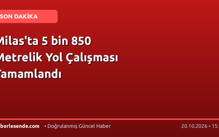Milas'ta 5 bin 850 Metrelik Yol Çalışması Tamamlandı
