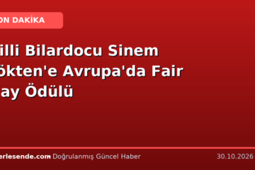 Milli Bilardocu Sinem Kökten'e Avrupa'da Fair Play Ödülü