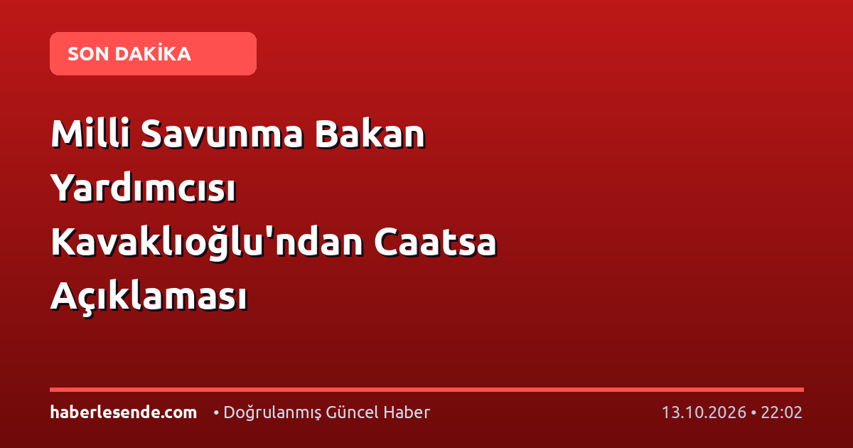 Milli Savunma Bakan Yardımcısı Kavaklıoğlu'ndan Caatsa Açıklaması