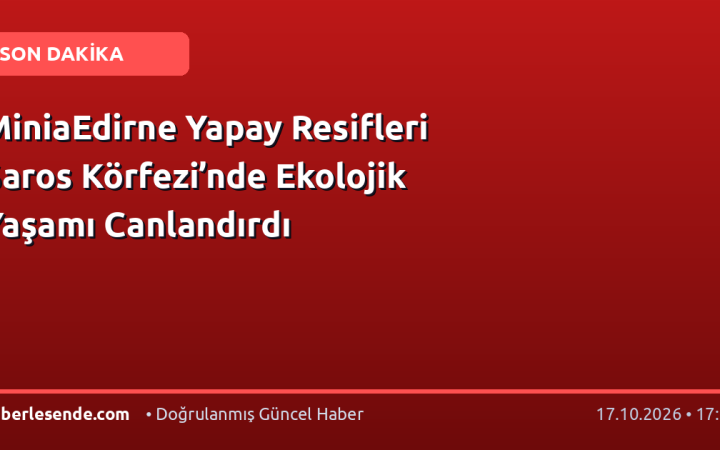 MiniaEdirne Yapay Resifleri Saros Körfezi’nde Ekolojik Yaşamı Canlandırdı