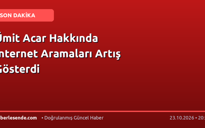 Ümit Acar Hakkında İnternet Aramaları Artış Gösterdi