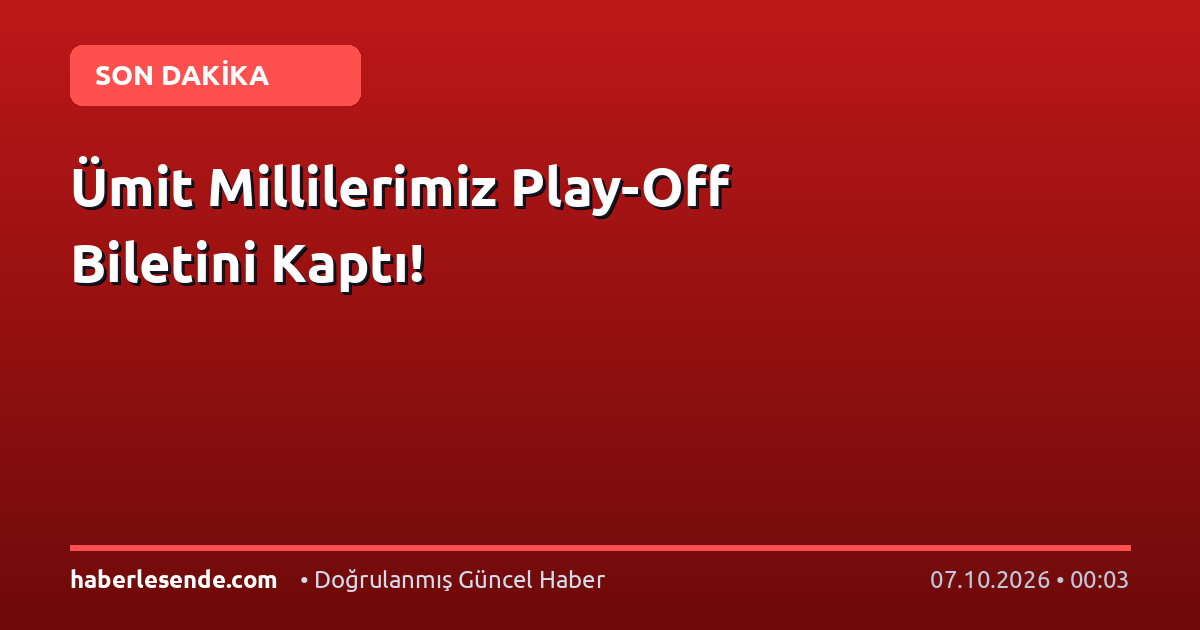 Ümit Millilerimiz Play-Off Biletini Kaptı!