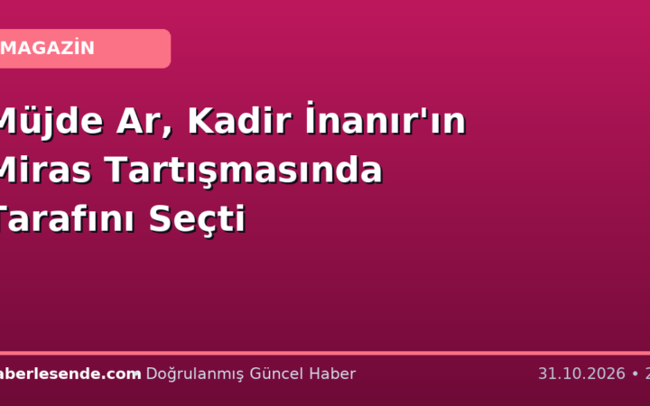 Müjde Ar, Kadir İnanır'ın Miras Tartışmasında Tarafını Seçti