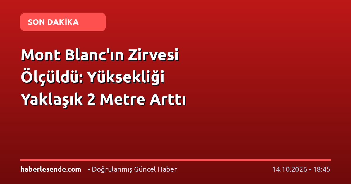 Mont Blanc'ın Zirvesi Ölçüldü: Yüksekliği Yaklaşık 2 Metre Arttı