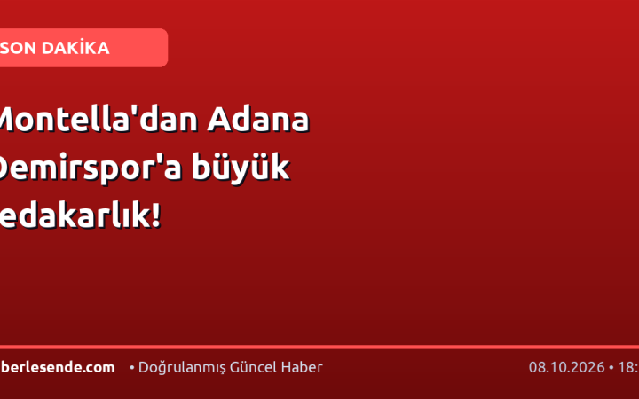 Montella'dan Adana Demirspor'a büyük fedakarlık!