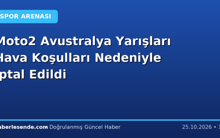 Moto2 Avustralya Yarışları Hava Koşulları Nedeniyle İptal Edildi