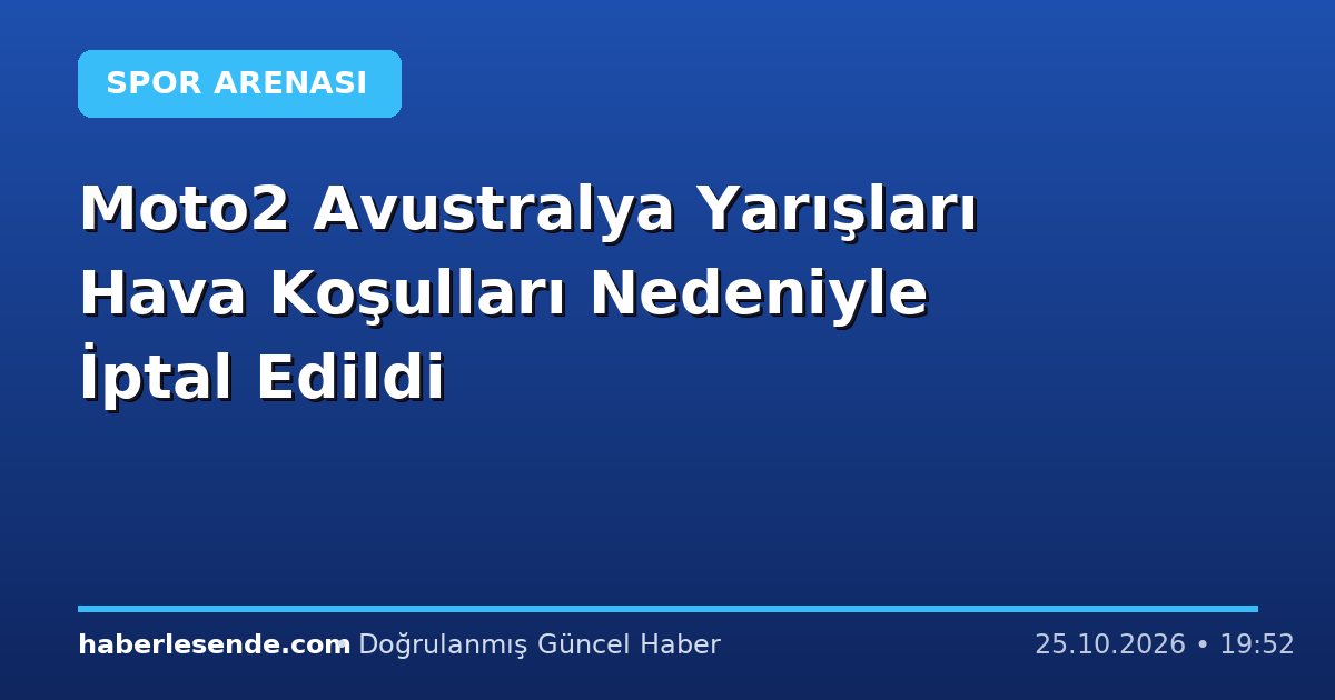 Moto2 Avustralya Yarışları Hava Koşulları Nedeniyle İptal Edildi