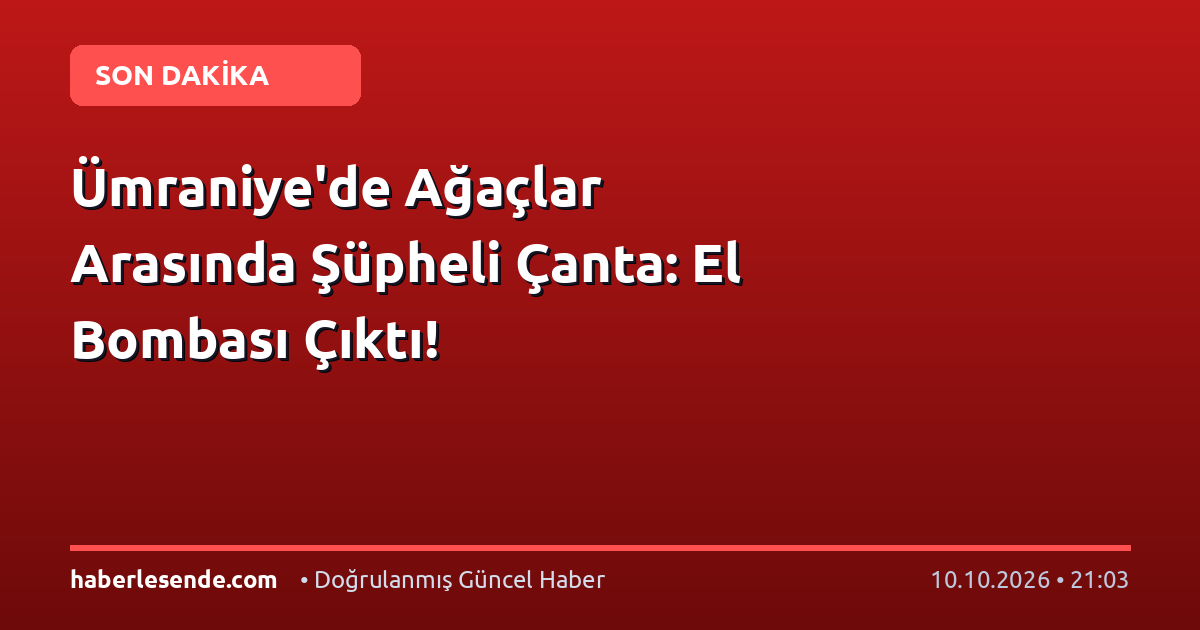 Ümraniye'de Ağaçlar Arasında Şüpheli Çanta: El Bombası Çıktı!