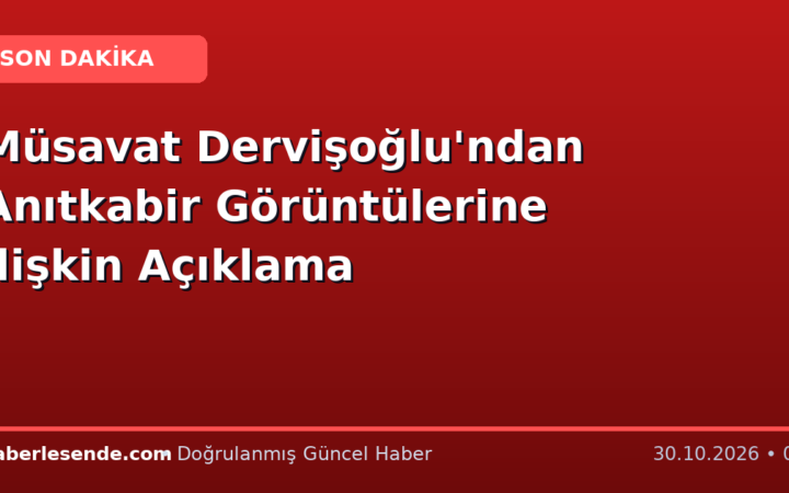 Müsavat Dervişoğlu'ndan Anıtkabir Görüntülerine İlişkin Açıklama