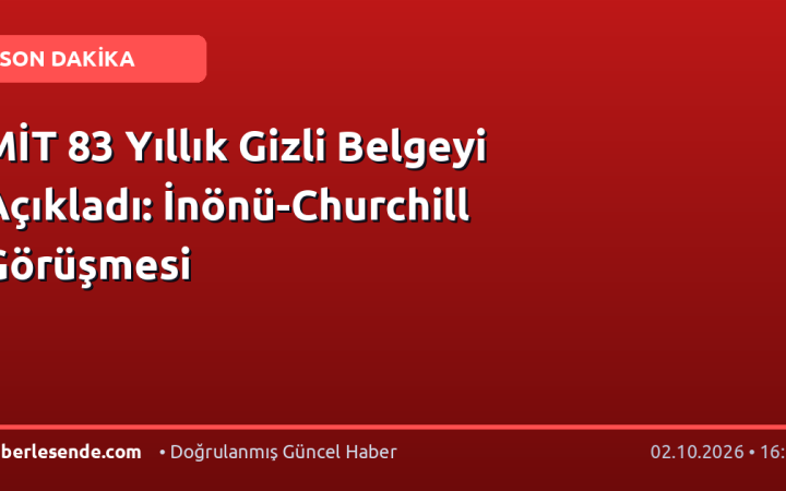 MİT 83 Yıllık Gizli Belgeyi Açıkladı: İnönü-Churchill Görüşmesi
